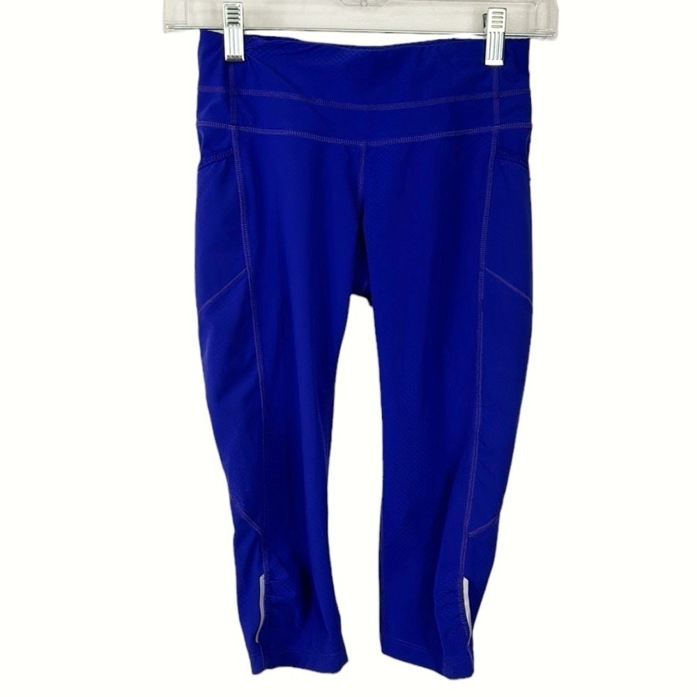 Athleta  Knicker Capri Legging Womens XXS‎ Electric Blue Inseam 16.5